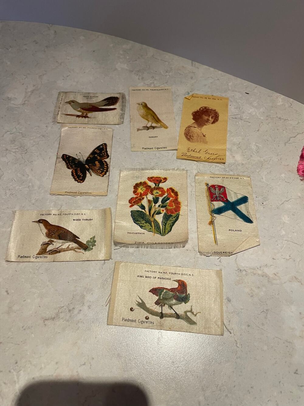 RARE HTF Antique Silk Cigarette Fabric Squares Assorted Designs Brands
